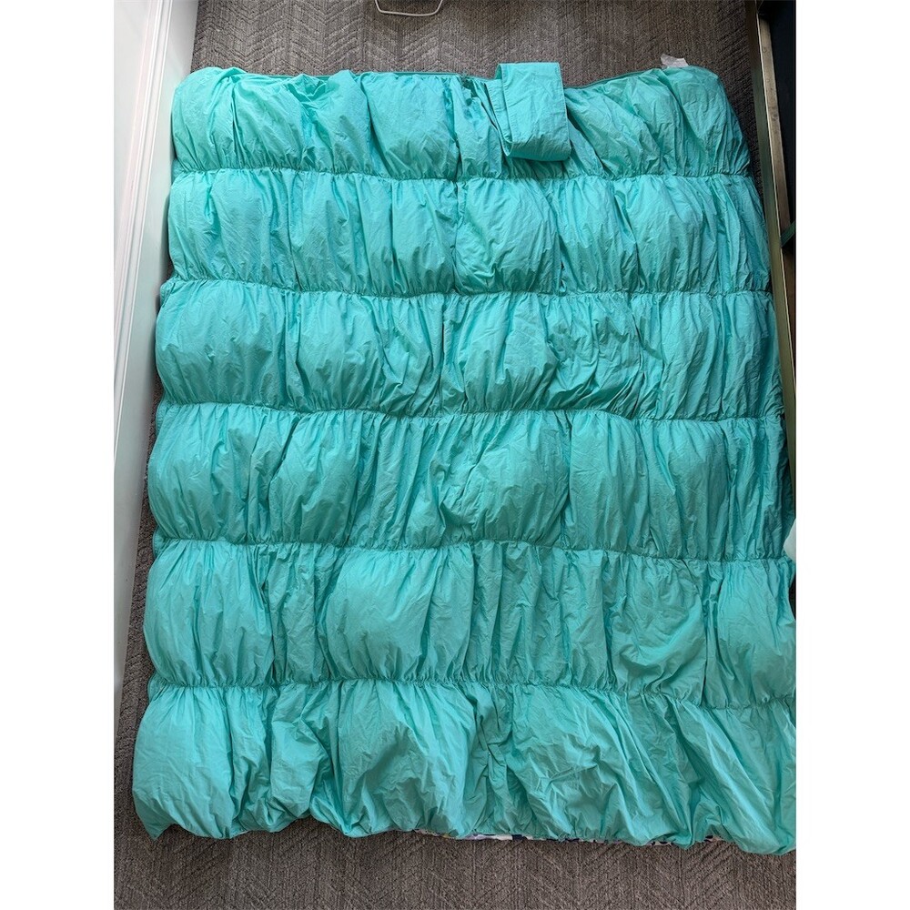 PBteen Pottery Barn Teen Sleeping Bag Teal Aqua Purple Floral Zip 32x75 - Picture 9 of 13